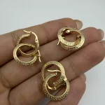 گوشواره حلقه ای حک نقطه ای