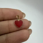 پلاک مینا کاری قلب قرمز