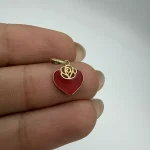 پلاک مینا کاری قلب و گل