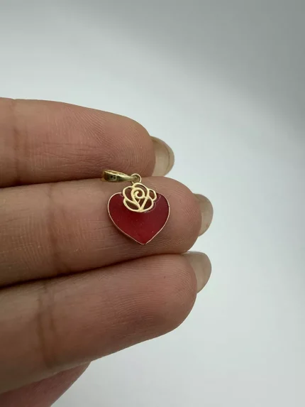 پلاک مینا کاری قلب و گل