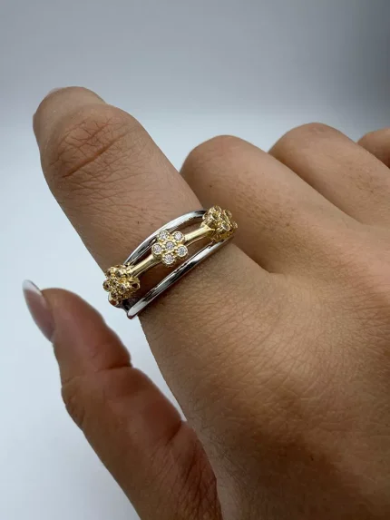 انگشتر نشان طرح سه گل