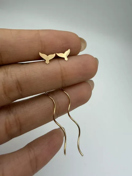 گوشواره کرلی طرح دم وال