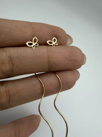 گوشواره کرلی طرح پروانه