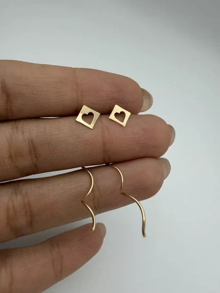 گوشواره کرلی طرح قلب