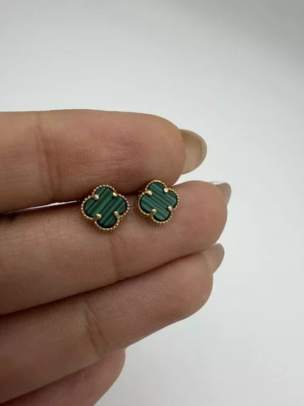 گوشواره میخی ونکلیف سبز