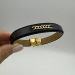 دستبند چرم تیکه کارتیه مشکی کد B