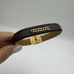 دستبند چرم تیکه کارتیه قهوه ای کد C