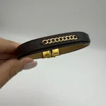 دستبند چرم تیکه کارتیه قهوه ای کد D