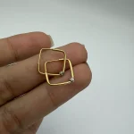 گوشواره مربع پروفیلی تک گوی سفید