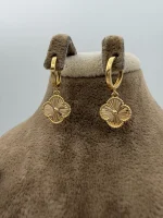 گوشواره حلقه ای اویز ونکلیف تراشدار متوسط