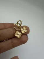 گوشواره حلقه ای اویز ونکلیف تراشدار متوسط - Image 2