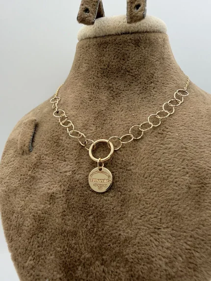 گردنبند رولو تراشدار آویز تیفانی