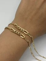 دستبند فیگارو کنیک دو حلقه درشت