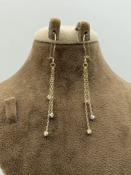 گوشواره آویز گوی البرنادو سه رنگ