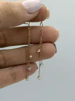 گوشواره آویز گوی البرنادو سه رنگ - Image 2