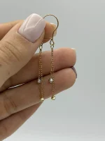 گوشواره آویز گوی البرنادو دو رنگ - Image 2