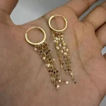 گوشواره پولکی شرابه ای