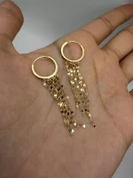 گوشواره پولکی شرابه ای