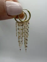 گوشواره پولکی شرابه ای - Image 2