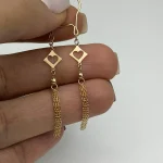 گوشواره آویز قلب و لوزی