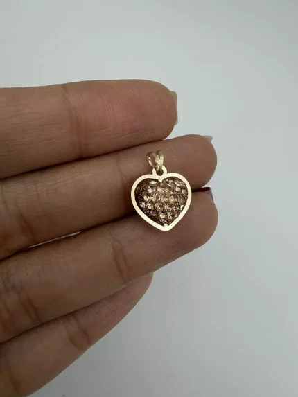 پلاک قلب سواروسکی رزگلد