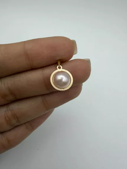 پلاک گوی مرواریدی صورتی