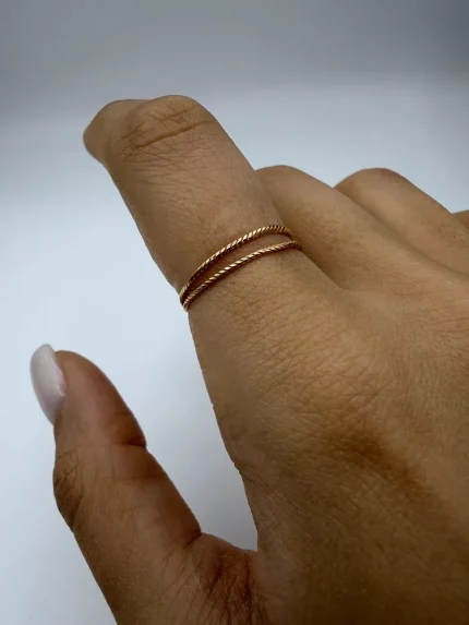 انگشتر مینیمال دو رج