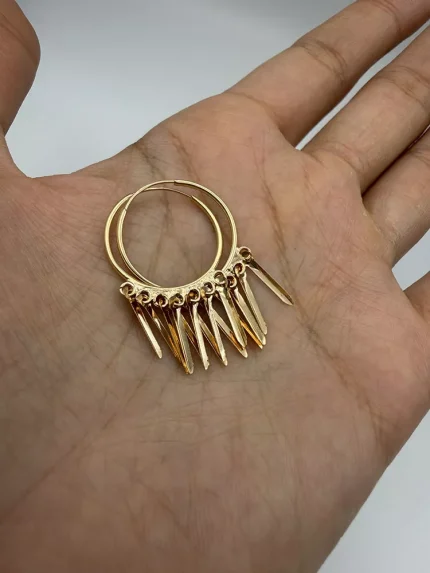 گوشواره حلقه ای آویز یخی سایز 3