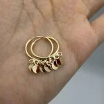 گوشواره حلقه ای آویز پولکی سایز 3