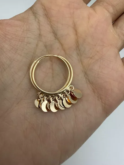 گوشواره حلقه ای آویز پولکی سایز 4