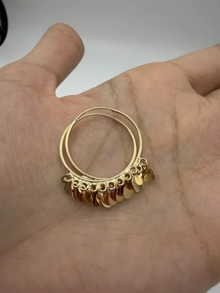 گوشواره حلقه ای آویز پولکی سایز 5