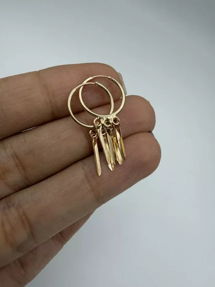 گوشواره حلقه ای آویز یخی سایز 2