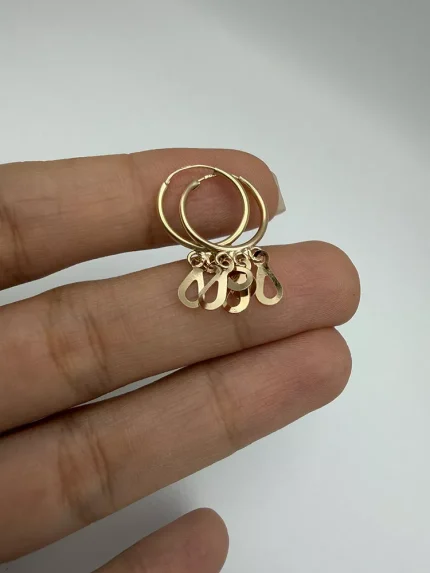 گوشواره حلقه ای آویز اشکی سایز 2