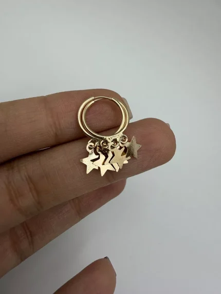 گوشواره حلقه ای آویز ستاره سایز 2