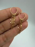گوشواره حلقه ای آویز شرابه - Image 2