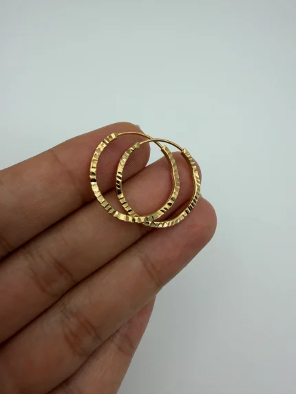 گوشواره حلقه ای موج تراشدار
