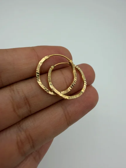 گوشواره حلقه ای موج تراشدار
