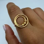 انگشتر دایره و گوی تراشدار