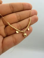گردنبند گوی پولکی و قلب - Image 2