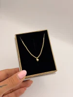 گردنبند گوی آیینه ای و قلب - Image 3