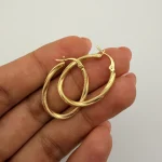 گوشواره پیچی تراشدار بیضی
