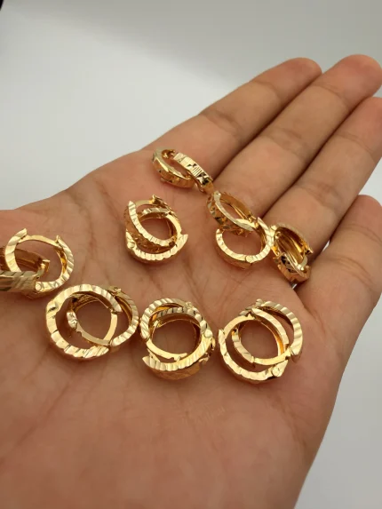 گوشواره حلقه ای تراشدار