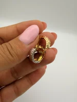 گوشواره حلقه ای تراشدار - Image 2
