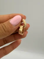 گوشواره حلقه ای تراشدار - Image 2